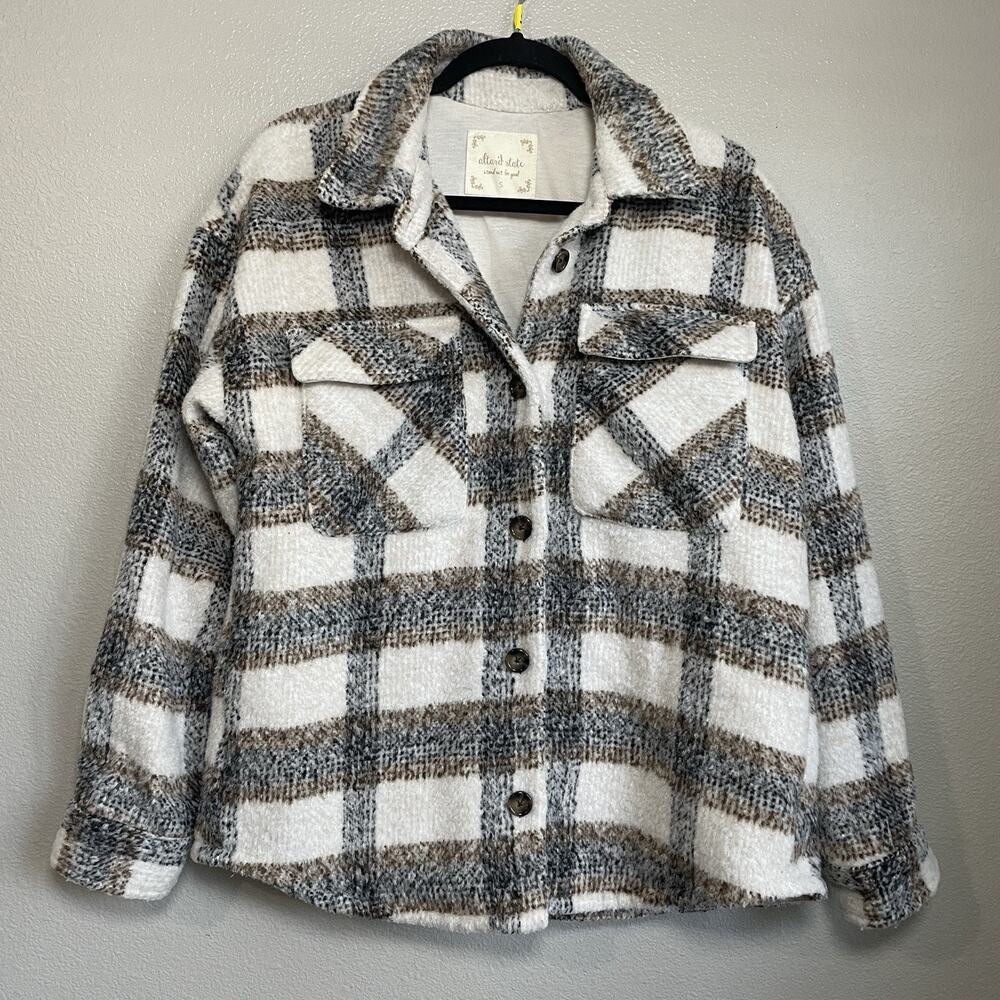 Altar'd State Jacket Womens Small Plaid Button Up Long Sleeve Flannel Shacket